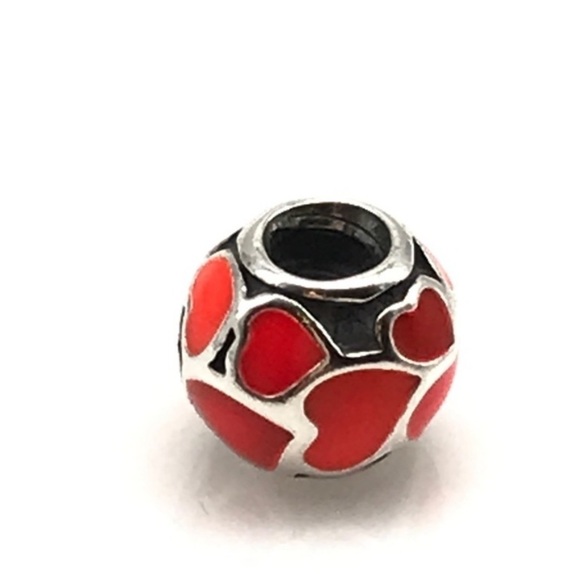 Pandora Red Hot Love Orange Enamel Rare Retired Bead Charm - Picture 4 of 5